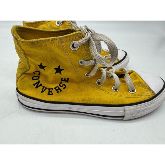 Converse Chuck Taylor All Star High-Top Sneakers Youth Size 1 Yellow Lace Up - Picture 12 of 15